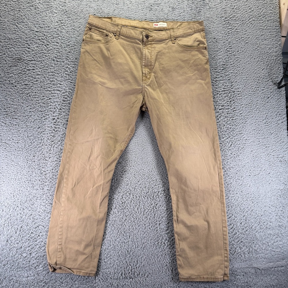 Wrangler Jeans Men's 40x30 Brown Cotton Straight Leg Slim Fit Workwear Stretch